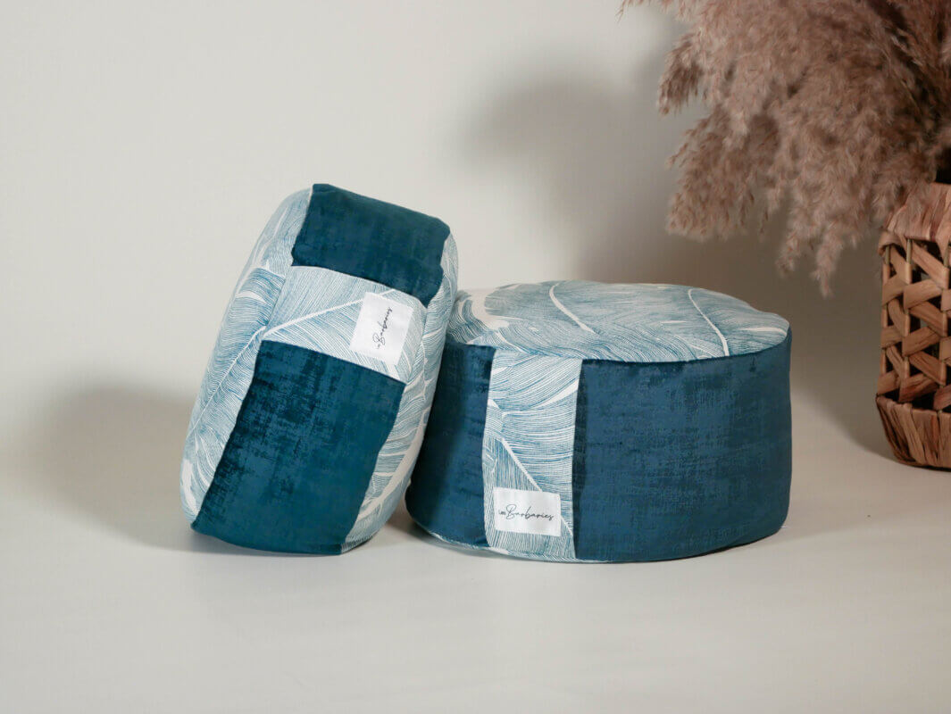 Coussin Zafu Méditation - Bleu Oasis - Remplissage Naturel - Neuf